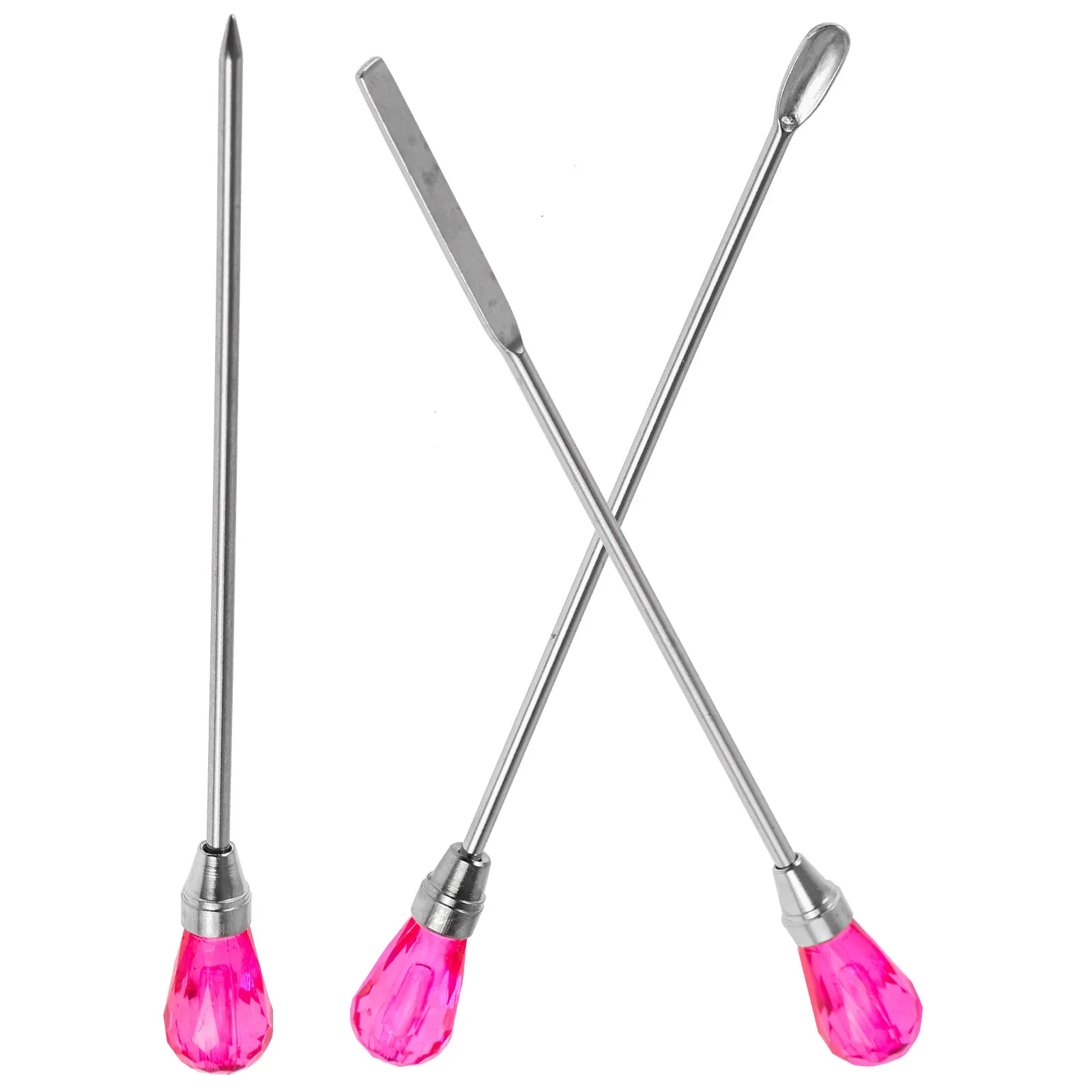 3Pcs Wax Seal Stirrer Tool Set Metal Paint Stir Stick with Gold Powder Scoop for DIY Sealing Craft Epoxy Resin Mixing Paddles