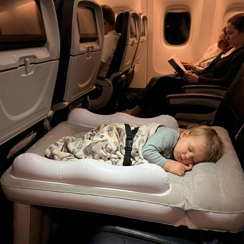 PVC Material Airplane Bed Inflatable Sleeping Cushion Kids Travel Bed Hold Up To 88LBS Heavy Duty Air Bed Seat Extender view 4