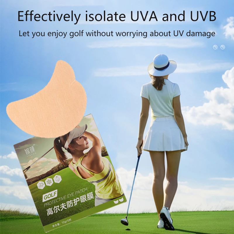 Parche facial Uv para Golf, parches de protección solar, hidratante, transpirable, para viajes en la playa, 5 pares