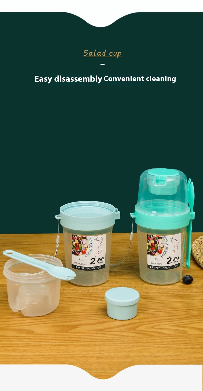 SoftAura Frühstücks-Becher für unterwegs, Salatbecher, Joghurt- und Overnight-Oats-Snackbehälter, Parfait-Behälter, Dressing-Halter, Neu 2026 – Detail 8