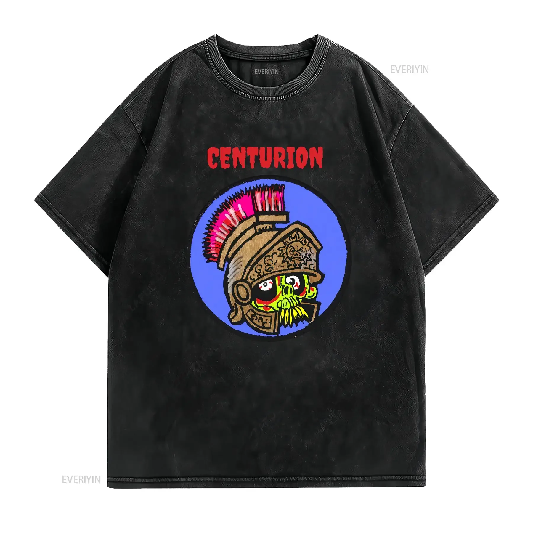 Roman Soldier Centurion 2 Gold Helmet with Skull Zombie  T Shirt vintage Washed Soft Unisex Versatile graphic Comfortable