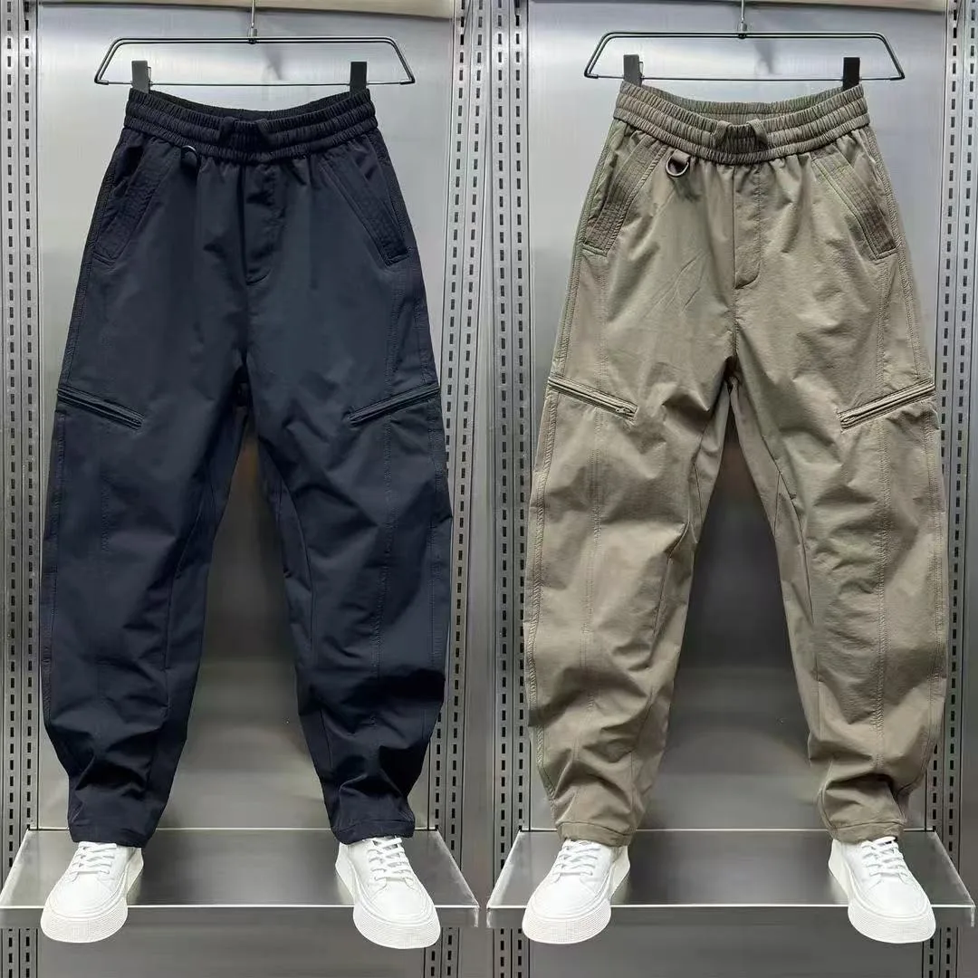 New Men Casual Pants Sweatpants Korean Style High Street Black Cotton Trousers Autumn Jogging Men Clothing Streetwear Clothing