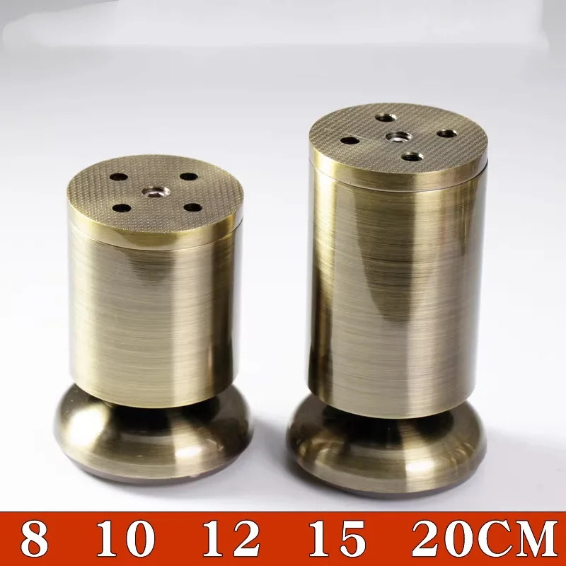 Patas de muebles ajustables de cobre antiguo, patas de soporte con tornillos, aleación de Zinc, mesa y silla, sofá, gabinete, sofá, cama, 8CM-15CM