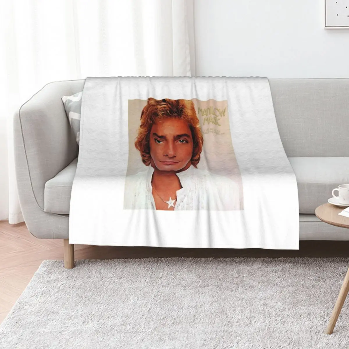 Popular Musician Barry Manilow Throw Blanket Cozy Napping Blanket Gift for Mom Dad