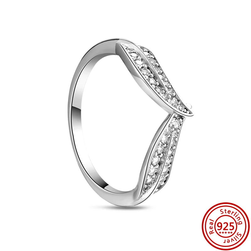 Autentico 100% 925 Sterling Silver Sparkling zircone Finger Ring donna gioielli di lusso anniversario matrimonio squisito regalo Fine caldo