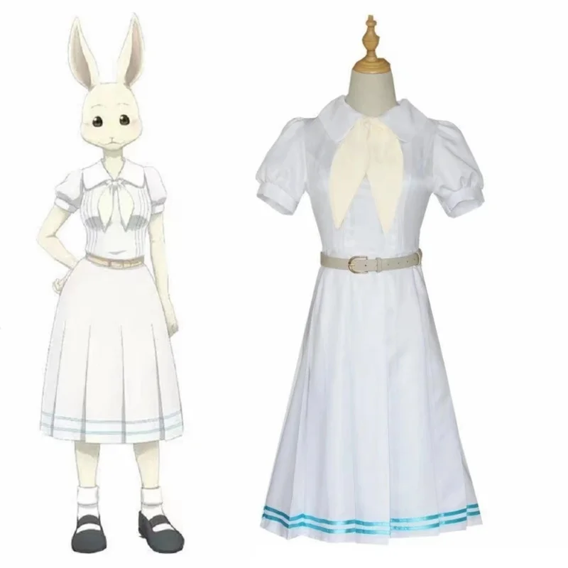 Косплей Костюм Унисекс Аниме Cos BEASTARS Хару Кролик Косплей Костюмы с короткими рукавами Хэллоуин Рождественская вечеринка Костюм на Хэллоуин