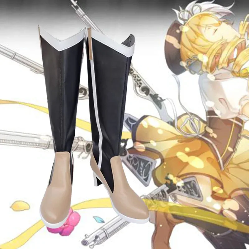 

qq681Puella Magi Madoka Magica Tomoe Mami Обувь с персонажами аниме Обувь для косплея Сапоги Костюм для вечеринки Опора