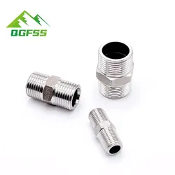 Macho Rosca Hex Nipple União, 304 Conector de Encaixe de Tubulação Inoxidável, Adaptador Acoplador, Água, Óleo, Ar, 1/8 