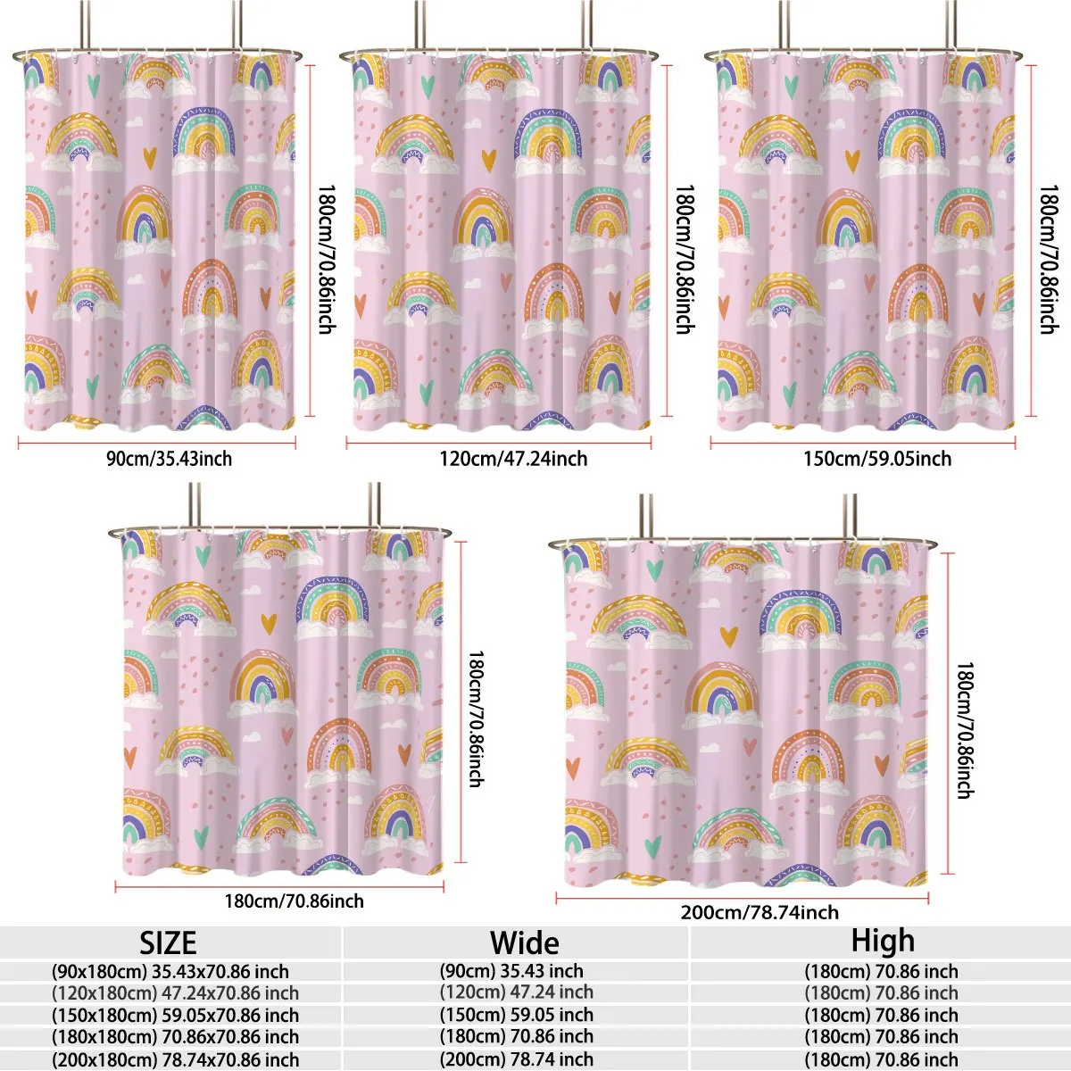 Sweet Pastel Rainbow With White Clouds & Colorful Little Hearts Repeating Pattern Light‑pink Base Flannel Blanket, Cozy Soft