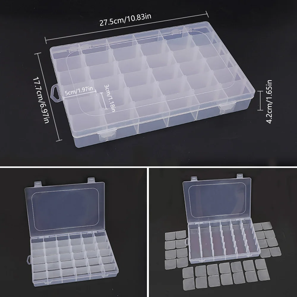 36 Grids Plastic Organizer Box Craft Organizer Storage with Adjustable Dividers Bead Box Fishing Tackles Box Jewelry Box