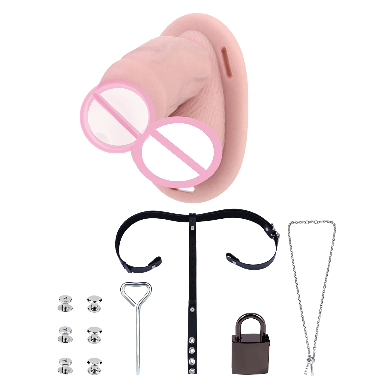 LEZEE Мужские клетки для члена Силиконовая клетка целомудрия Реалистичный фаллоимитатор с ремешком для брюк на рукаве для пениса с поясом целомудрия Секс-игрушки для мужчин