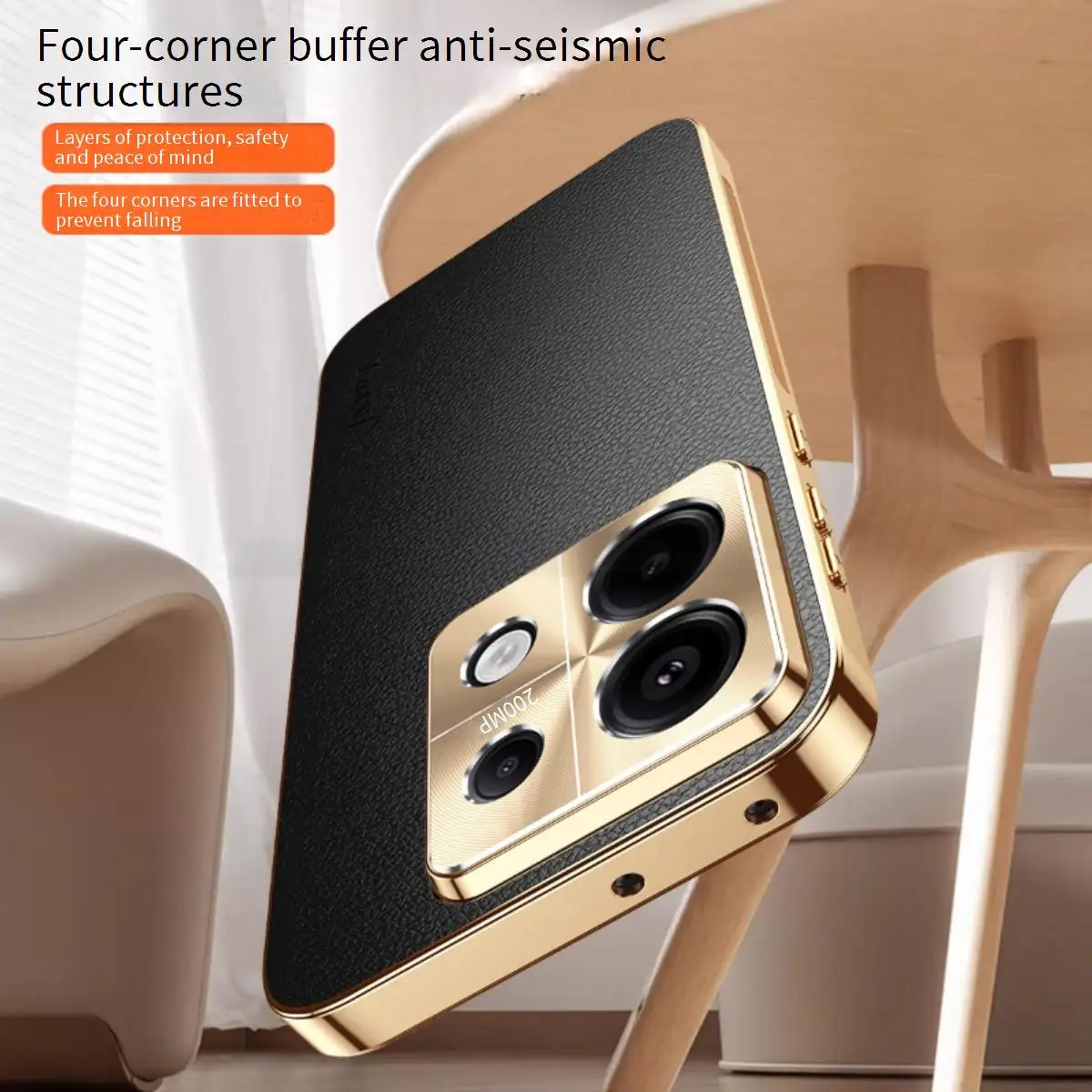 Casing Ponsel Kulit Vegan Mewah untuk Xiaomi Redmi Note 13 Pro Pro + Pelindung Lensa 5G Tahan Benturan untuk Penutup Belakang Xiaomi Poco X6