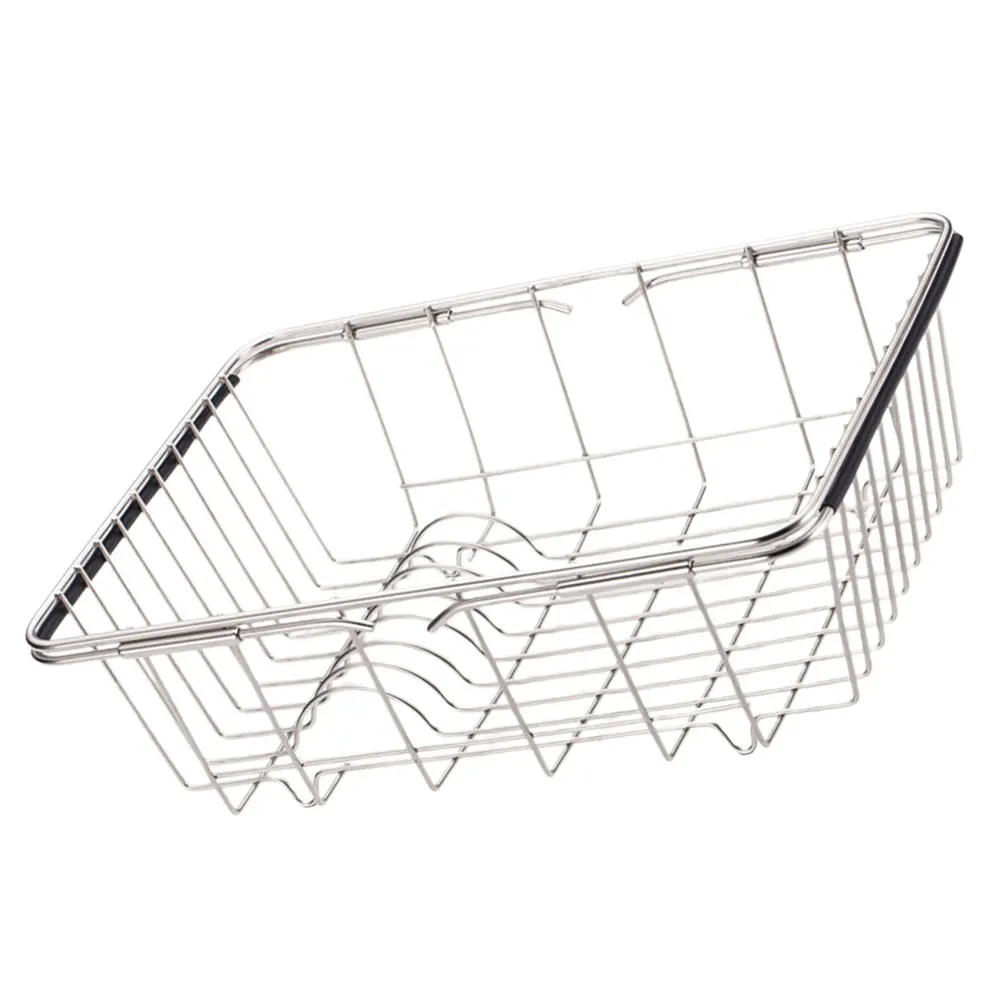 

Stainless Steel Extendable Sink Basket Kitchen Essentials Drain Colander Vegetable Fruit Strainer Over Sink Organizer