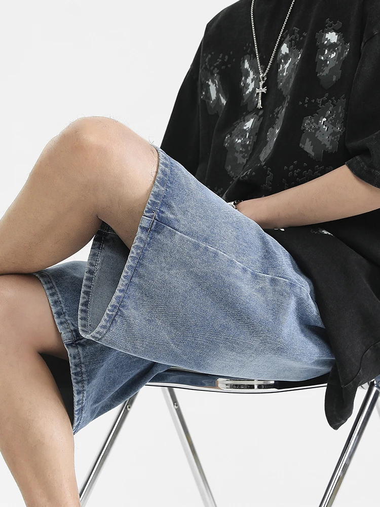 

American style denim shorts, Harajuku loose casual shorts, fashionable men's and women's hip-hop streetwear