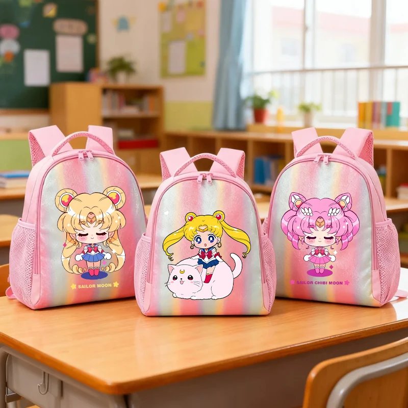 

Kawaii Sailors Moons Backpack Sweet Rainbow Schoolbag for Girls Kindergarten Cartoon Cute Bookbag Travel Backpacks Birthday Gift