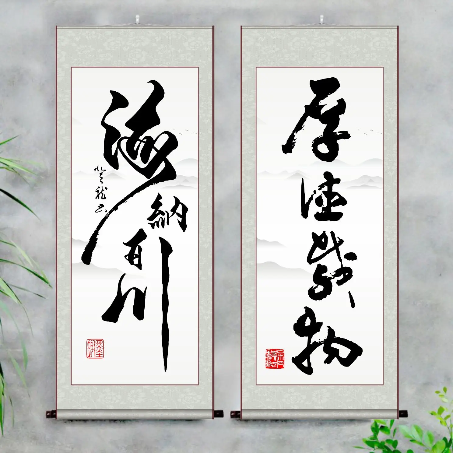 Decoration Calligraphy, calligraphy, painting, hanging paintings, hanging scrolls, mounting paintings, embracing all rivers