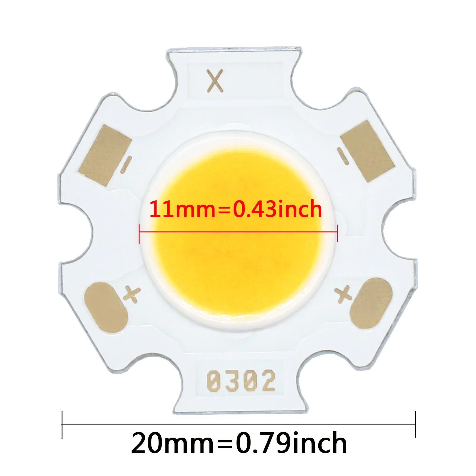 고출력 COB LED 소스 칩 전구, 스포트라이트 다운라이트 DIY용 발광 다이오드 브리지럭스 칩, 20mm, 3W, 5W, 7W, 10W, 5 개