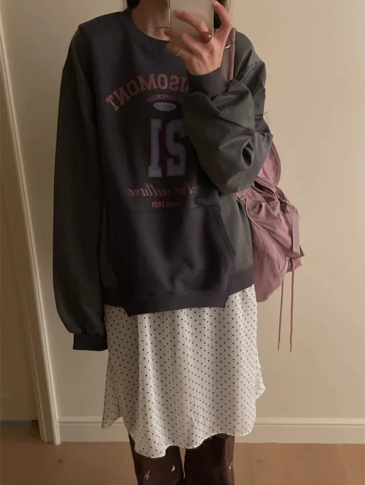 Korobov kore moda basit elbise tatlı Polka Dot Vintage elbiseler kadın Vestidos Para Mujer romantik v yaka Y2k kısa etek