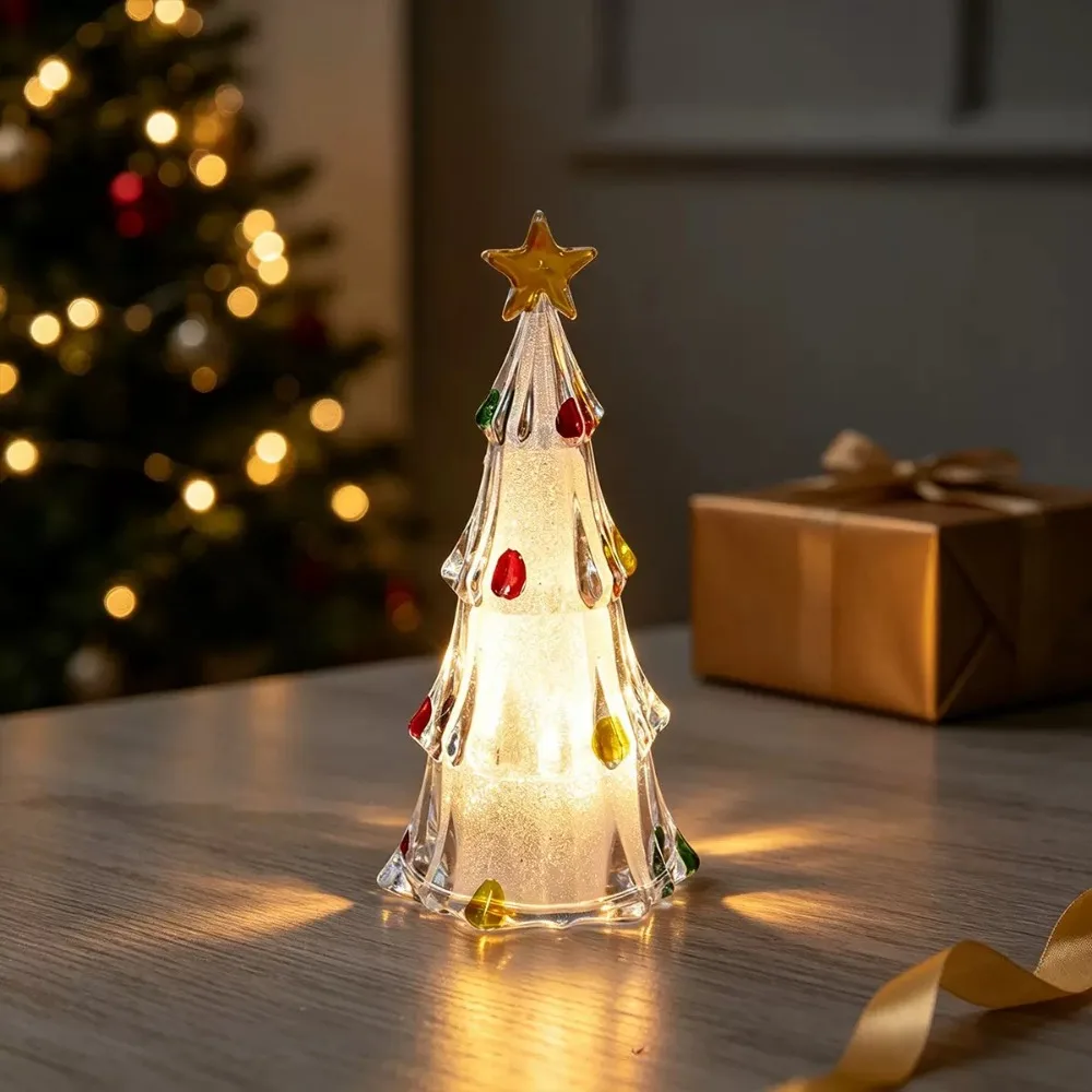Luminous Christmas Tree Lamp Glowing Transparent Christmas Tree Night Light Atmosphere LED Xms Eve Candle Lights Home Decoration