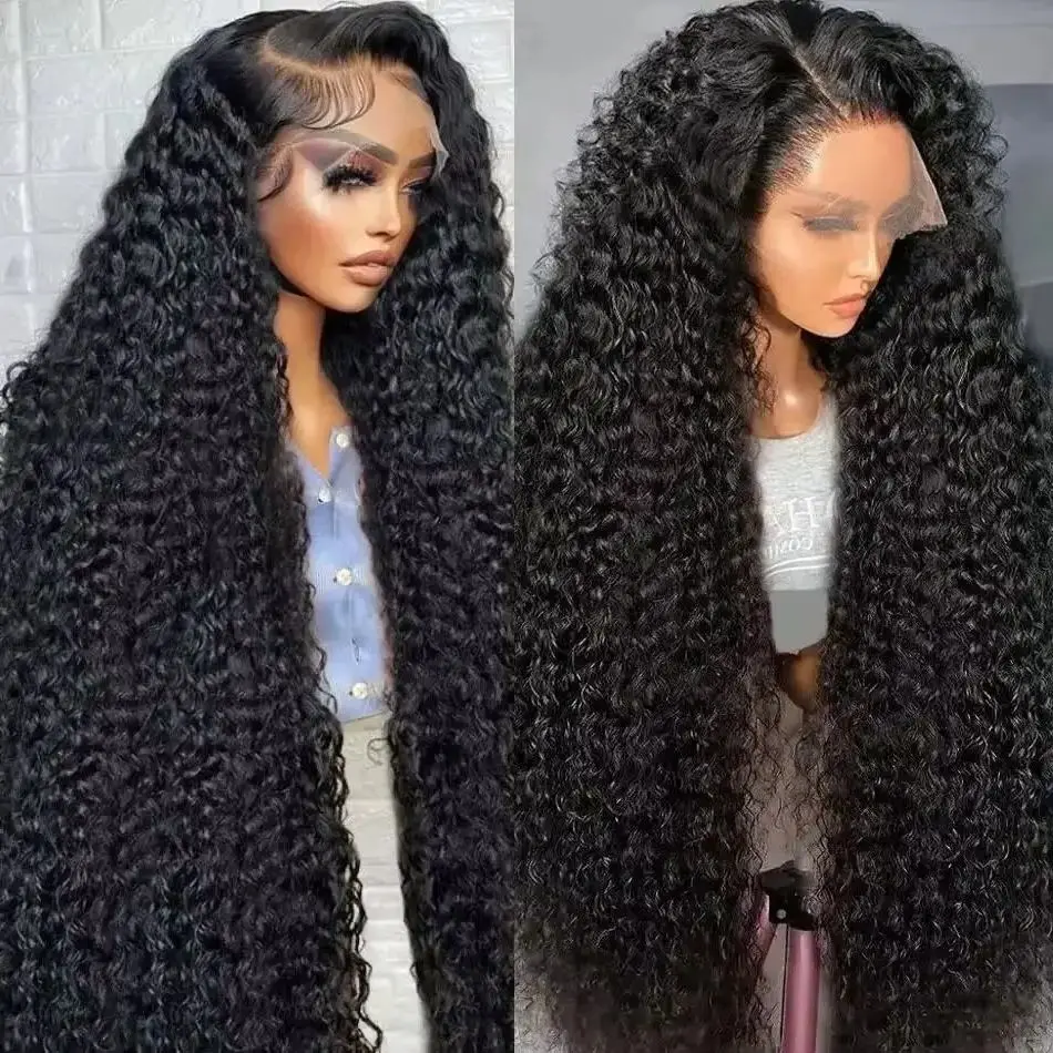 Real Density 30 40 Inch Deep Wave 13x6 HD Lace Front Human Hair Wig Brazilian 13x4 Loose Water Curly Lace Frontal Wig Human Hair