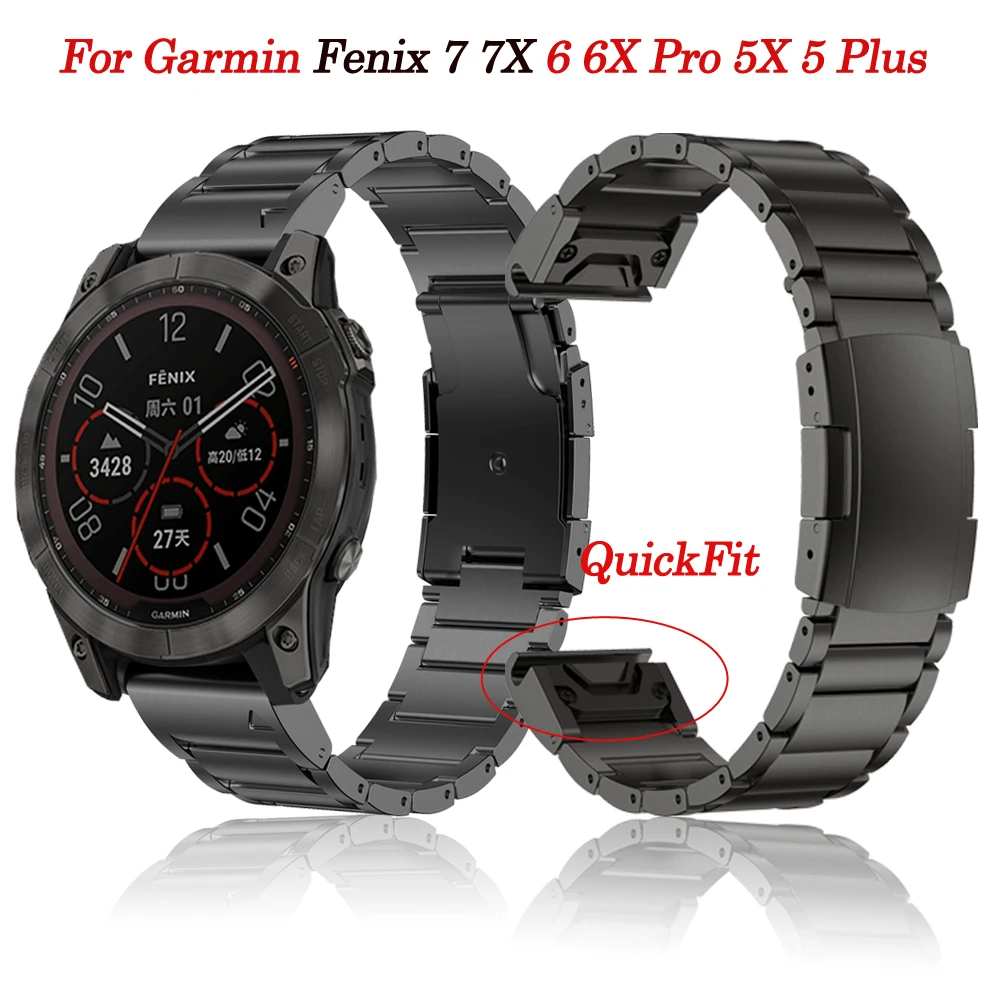 

Titanium Alloy For Descent Mk1/Mk2i Wristband 22 26MM QuickFit Watch Strap For Garmin Fenix 7X 7 6X 6 Pro 5X 5 Plus 3HR Bracelet