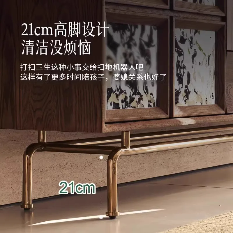 Обеденная сторона из цельного дерева для гостиной, крыльца, стеклянная дверь, чай, ясень, вино, бытовой шкафчик