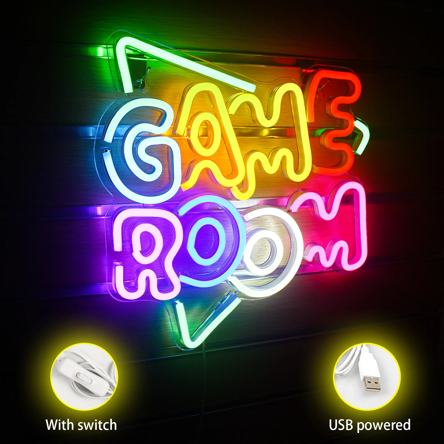 Imagem -03 - Led Neon Lights para Bedroom Wall Gaming Decor Sala de Jogos Decoração para Meninos Presentes Adolescentes Decorações de Festa