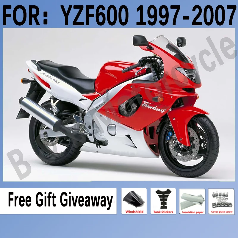 

Motorcycle Injection Mold ABS Kit Fairing for Yamaha YZF 600 1997-2007 YZF600 97 99 00 03 04 05 06 07 bodywork Fairings Set Red