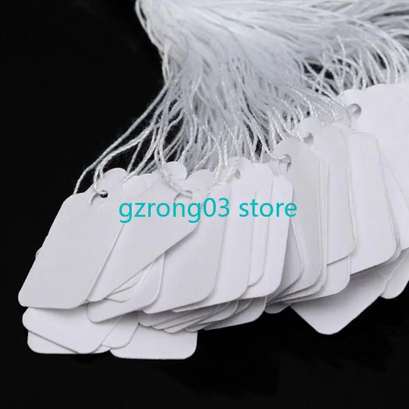 

127C 500 Pcs/set Jewelry Ornaments Pricing Tags with Hanging String for Craft Jewelry