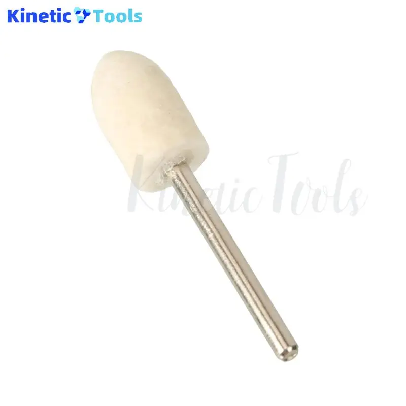 Roda Poles Wol Felt OD 10mm untuk Mesin Bor Dremel, Alat Putar, Shank 3mm