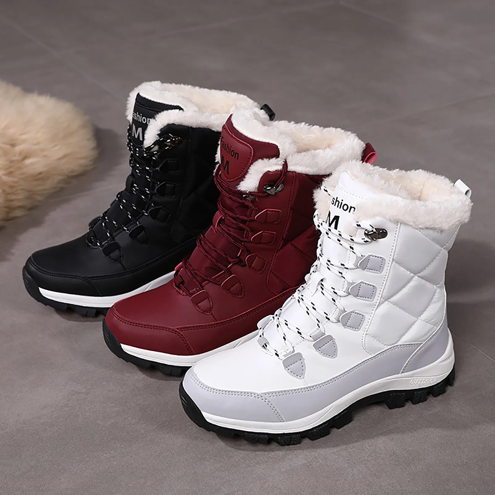 Winter Snow Boots For Women Casual High-Top Shoes Northeast Big Size Female Outdoor Travel Tote Winter Boots Botines Para Mujer