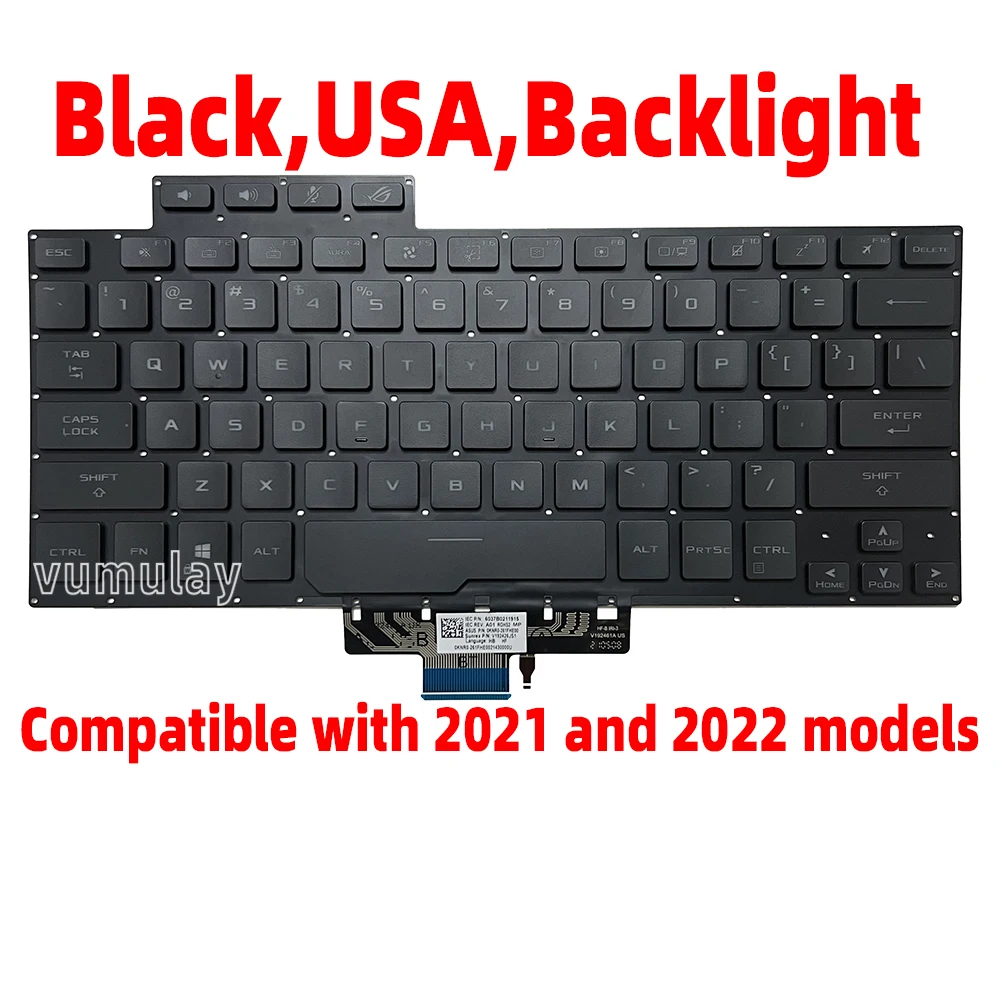 US キーボード ASUS ROG Zephyrus G14 GA401 2021 GA401I GA401QC 