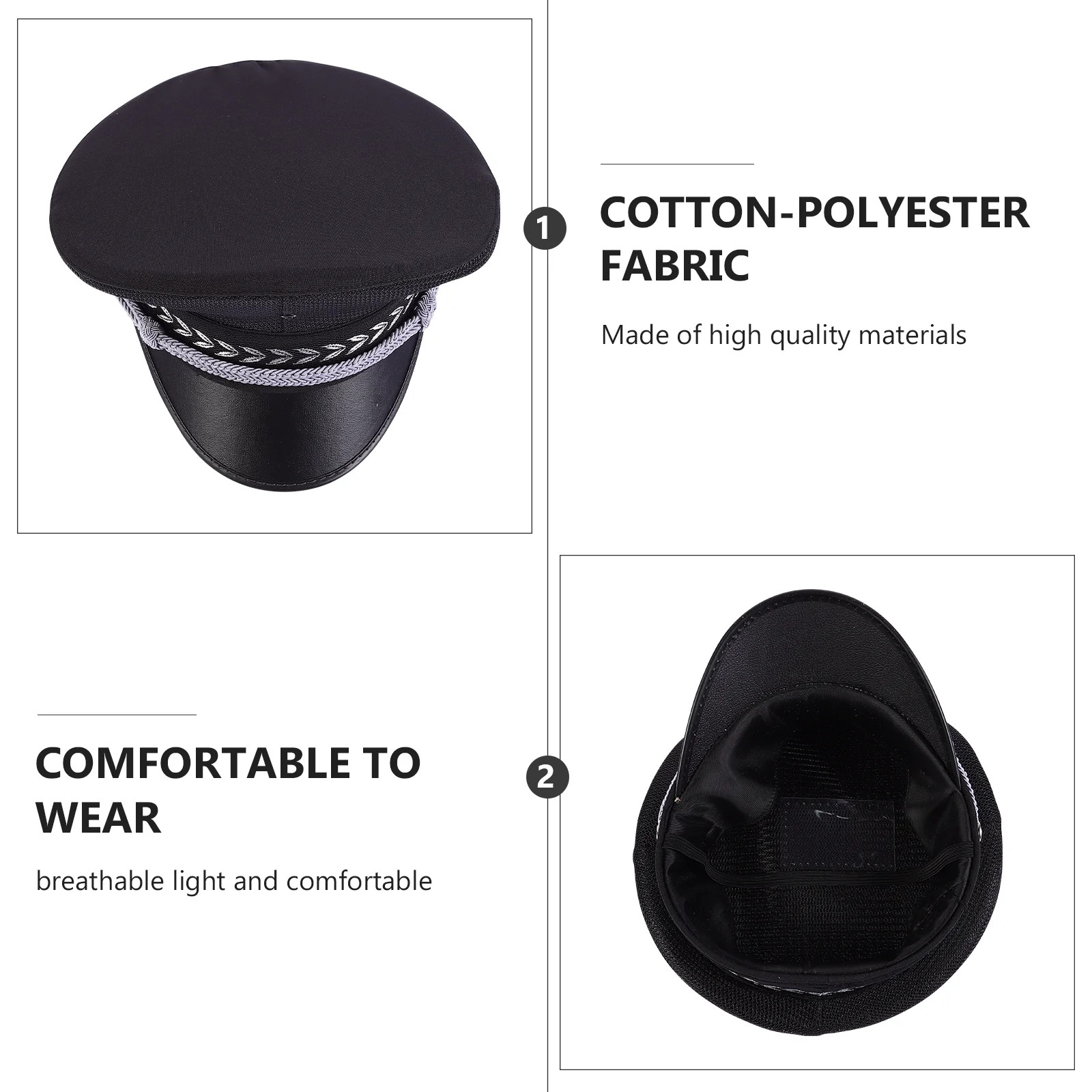 

Big Brim Hat Cap Cotton Polyester Headwear Fashion Flat-edge Mesh Design Breathable Comfortable Performance Props
