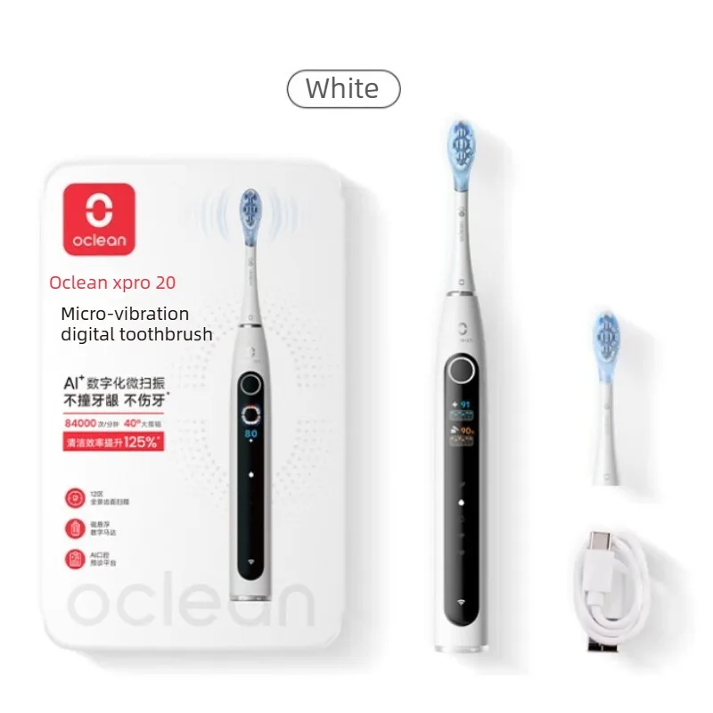 OCLEAN AI Micro Sweep Vibration Digital Electric Toothbrush X Pro 20 Type C Charging Orthodontic Couple Gift Toothbrush