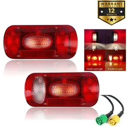 2x 12V 5 Functions Rear Tail Light Stop Brake Light Signal Lamp Wiring Harness 35cm 5 Core Cable Truck Trailer Caravan Lorry Van