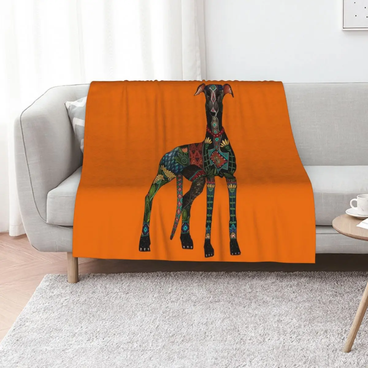 greyhound orange Throw Blanket Vintage Plaid valentine gift ideas heavy to sleep Personalized Gift Baby Blankets