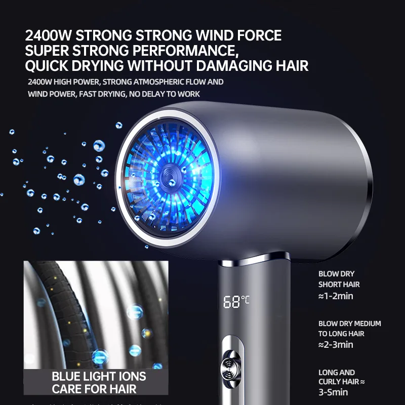 High speed silent cross-border 110V hair dryer with American, Japanese, European, and British specifications, intelligent hair c