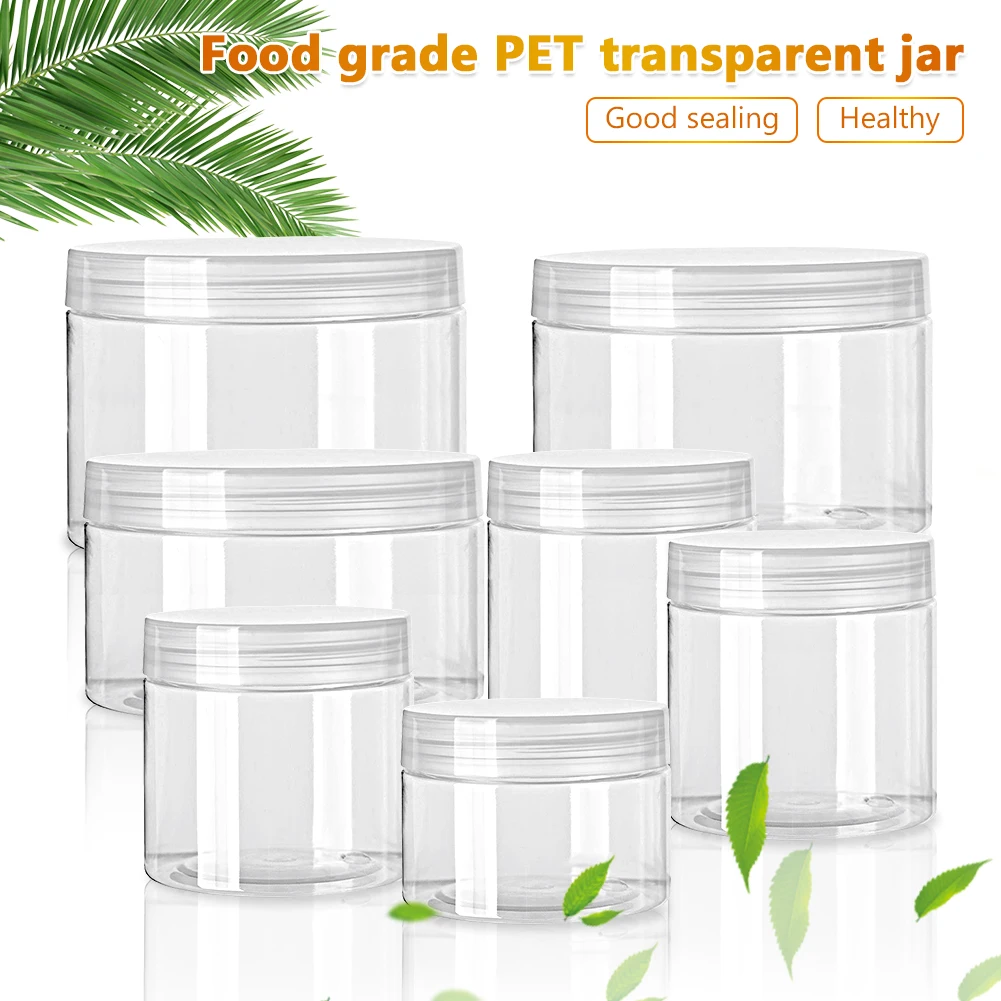 30/50/60/80/100/120/150ml Storage Jars With Lids Round Canister Empty Plastic Cosmetic Jars Food Travel Bottle Pot Containers