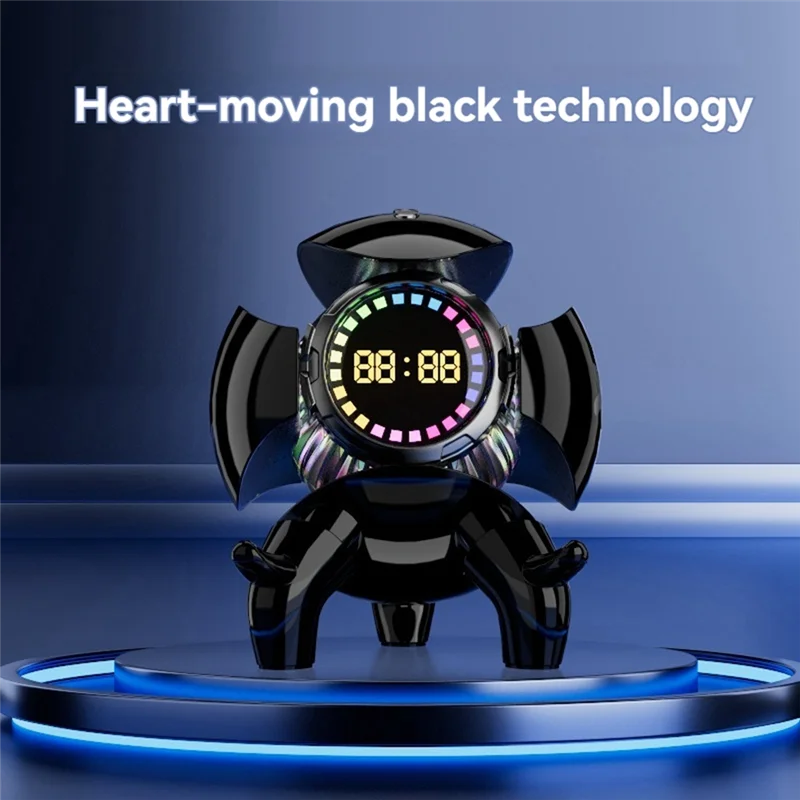 Reliablesmart Robot Monster Bluetooth Speaker Portable Stereo Alarm Clock AI Interactive Wireless Audio TF Card FM Radio