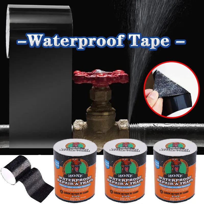 Black / Transparent Strong Waterproof Tape, High Strength Toughness, Suitable For Swimming Ring, Tent, Water Pipe ,Basin Repair