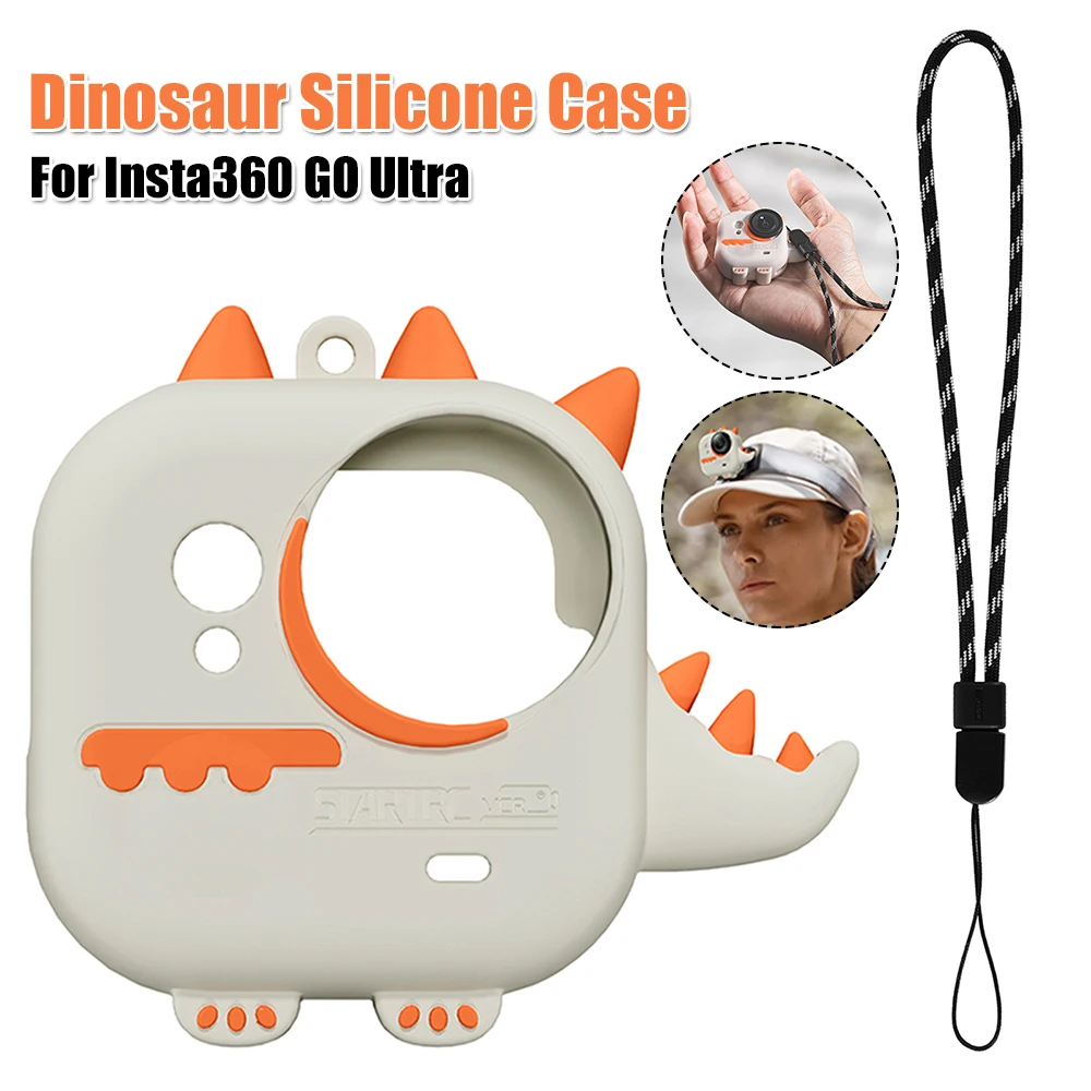 

Силиконовый защитный чехол, гибкий противоударный защитный чехол с милым мультяшным рисунком, универсальная защита для экшн-камеры Insta360 GO Ultra