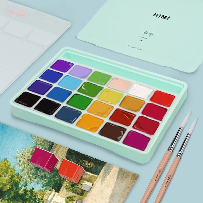 Gouache Paint Set 18/24 Color 30ml Gouache Painting Pigment Special Art Supplies for Beginner Art Students School Supplies