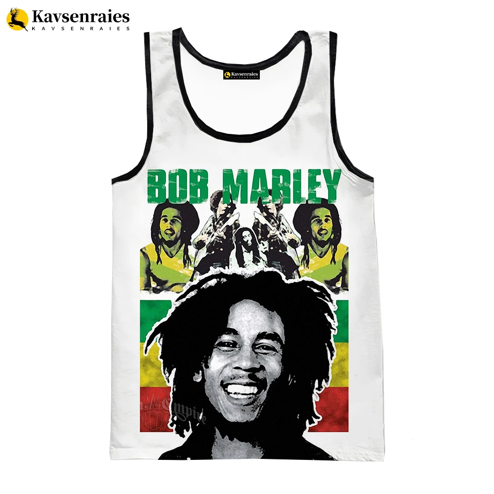 Bob Marley Singer 3D Printed Vest Men Women Tank Tops Fashion Casual Singlets Sleeveless Reggae Music Sleeveless T-shirt