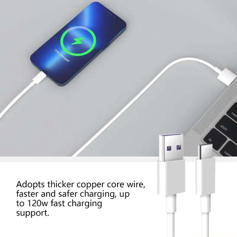 E56B 3.2ft USB to Type C Power Cable Fast Charging Data Wire Extension Power Cord Supports 5A Quick Charging