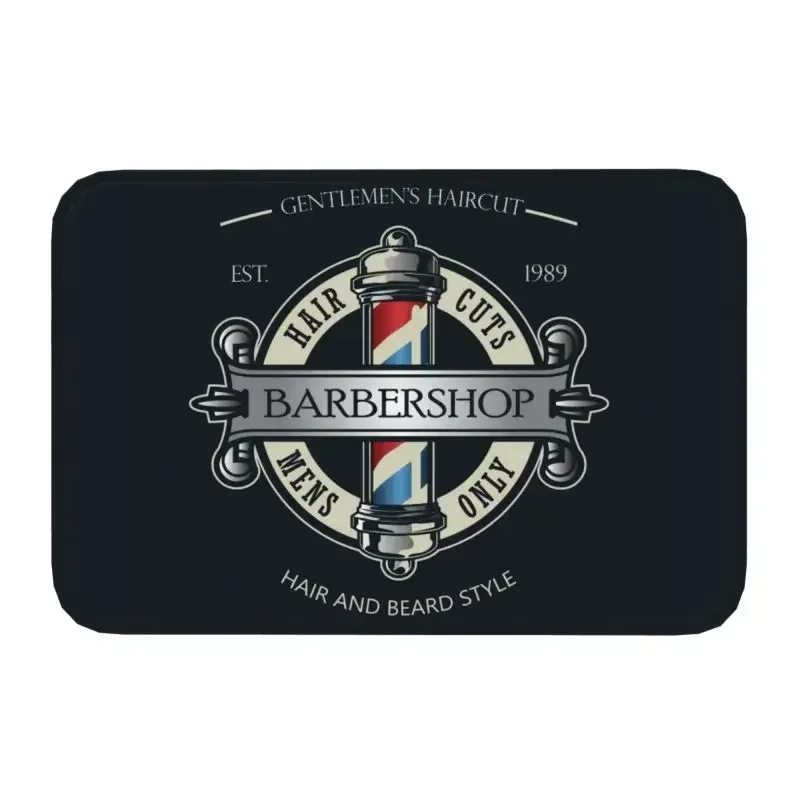 Vintage Barbershop Logo Door Floor Bath Kitchen Mats Outdoor Barber Shop Doormat Bedroom Balcony Entrance Rug Carpet Footpad