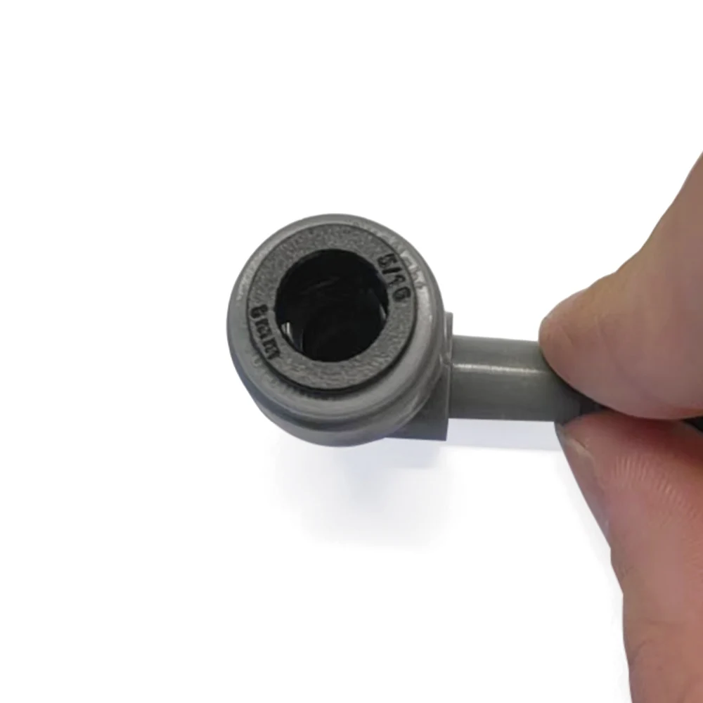 KegLand Duotight – 8 mm (5/16) Stecker auf Buchse, Winkelstück, Kunststoff-Schnellkupplung, Schlauchverbinder, Steckanschlüsse – Detail 1