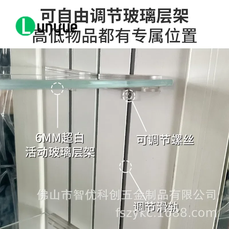 Smart Mirror Cabinet Aluminum Alloy 90cm Double Sided with Surrounding Luminous Light Luxury Bathroom Storage Waterproof