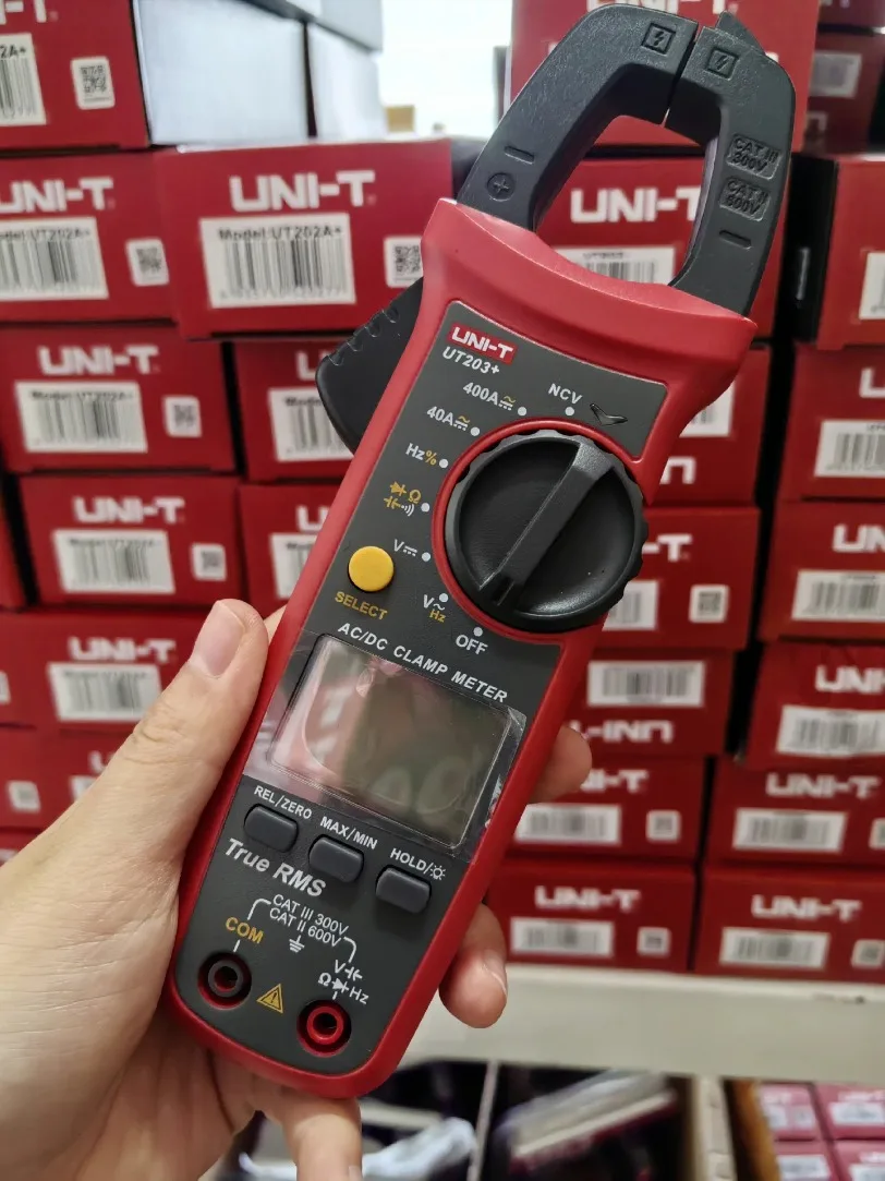 1 unidad UNI-T UT203 + medidor de pinza de mano Digital probador de corriente CA CC 400-600A * SY