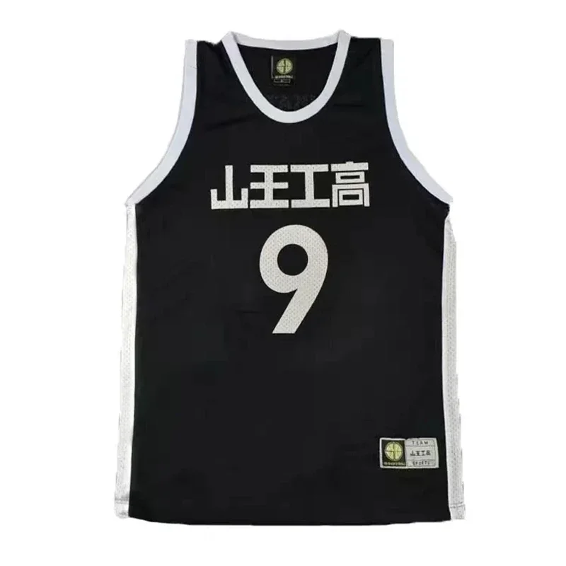 Sannoh Anime Shohoku sekolah basket tim Jersey hitam Akita Eiji 9 Sawakita Jersey atasan pakaian olahraga seragam Cosplay kostum