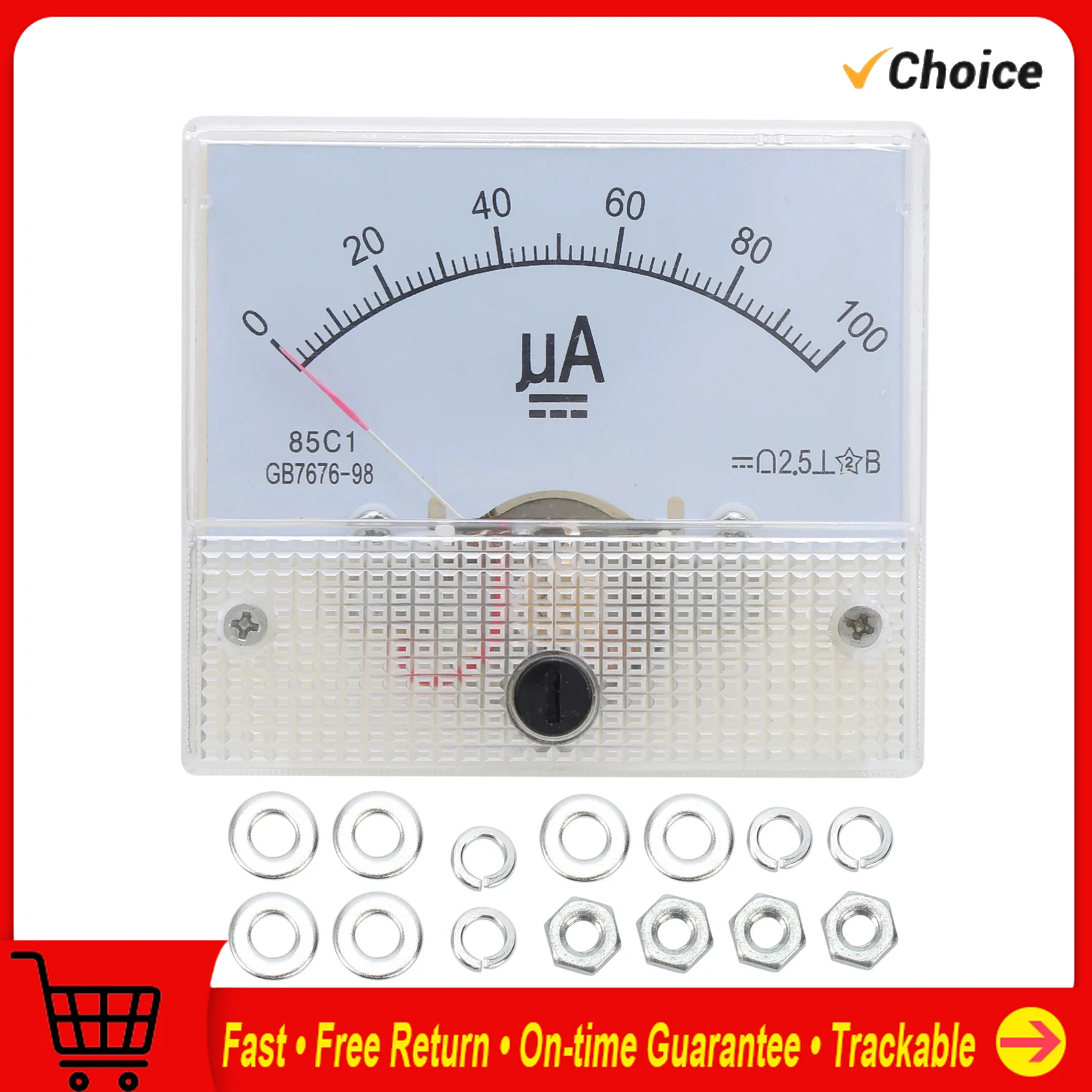 

85C1 0~100UA Pointer Type Ammeter Analog Current Panel Meter Measuring Instrument Pointer Ammeter Ammeter Current Meter